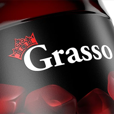 Этикетка для гранатового сока «Grasso»